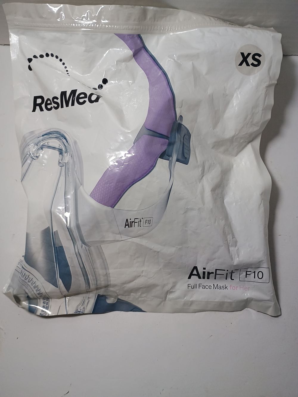 ResMed AirFit F10 Full Face Mask -Extra Small Lavender and Light Blue